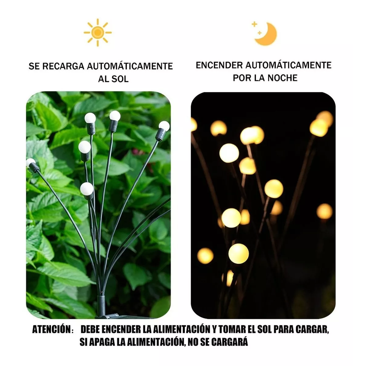 Foto 5 pulgar | Luces Led Solares Luciérnaga para Jardín Exteriores 2 Baras Con 16 Focos