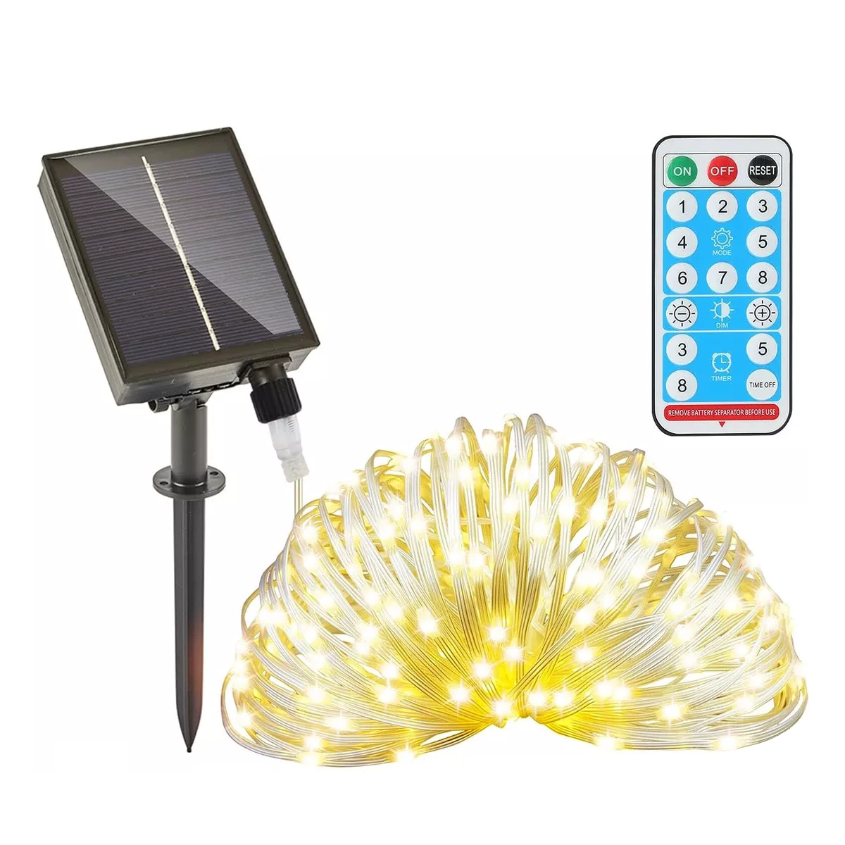 Foto 3 pulgar | Luces Solares Exterior 800 LED Eo Safe Imports Amarillo 100m