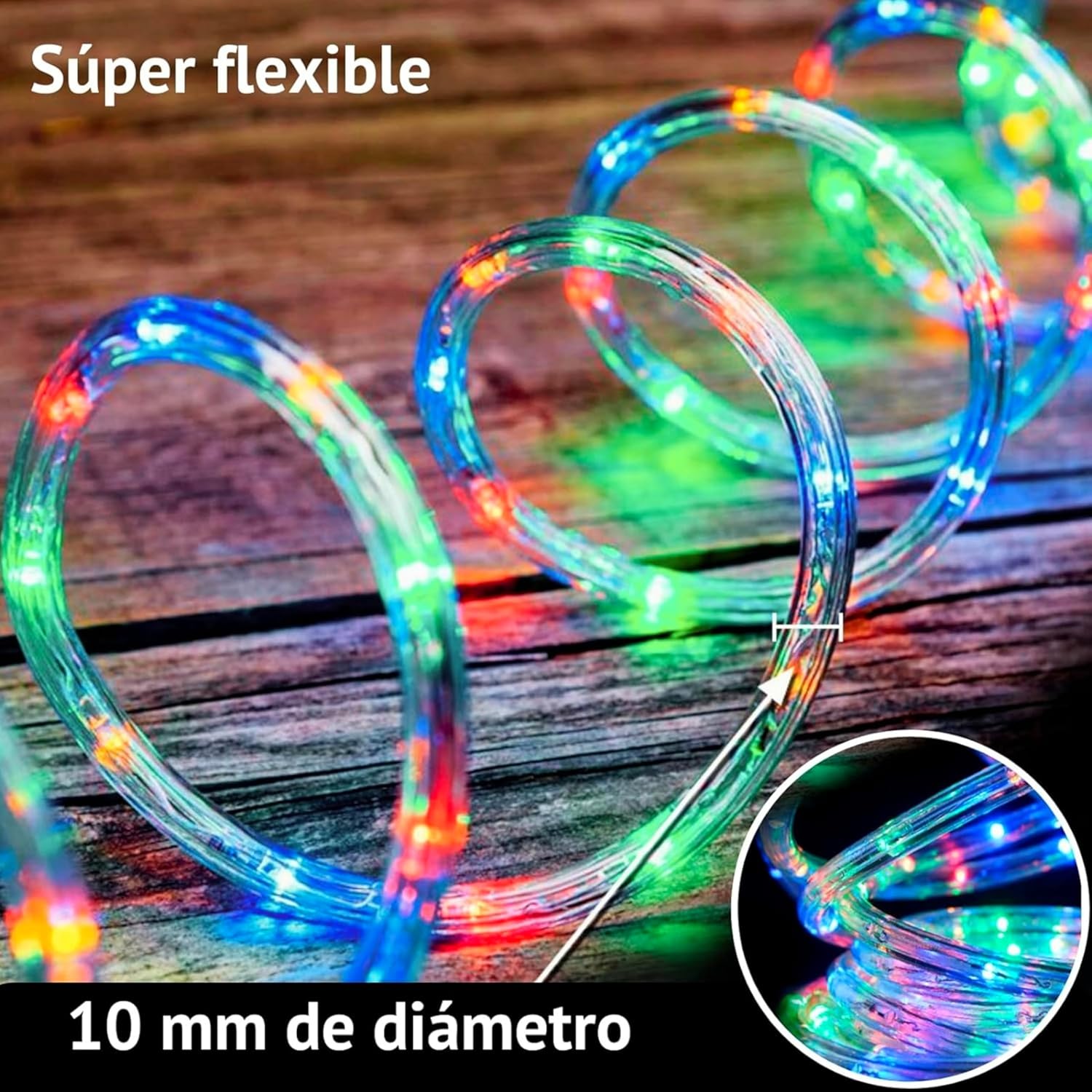 Foto 9 pulgar | Manguera De Luz Led Luxvi 10m 8 Modos 200 Led's Impermeable Ip65 Multicolor (3pzs)