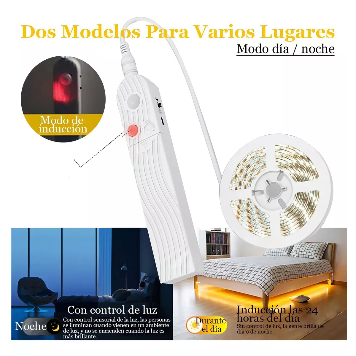 Foto 4 pulgar | Tira De 120 Luces Led Para Armario/baño/cocina/escalera 2 M Eo Safe Imports Esi-15539 Blanco