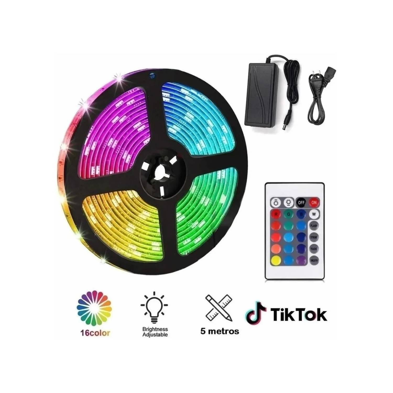 Foto 2 pulgar | Cinta Led De 5 M 300, Multicolor, 2835 Smd, 12 V - Venta Internacional.