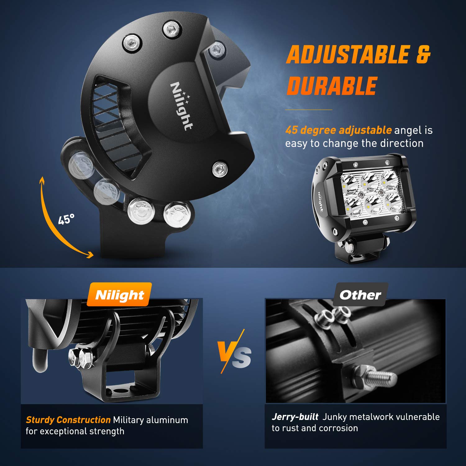 Foto 6 pulgar | Barra De Puntos De Luz Led Nilight De 18 W, 1260 Lm, 24 V, 12 V, 4 Unidades - Venta Internacional.