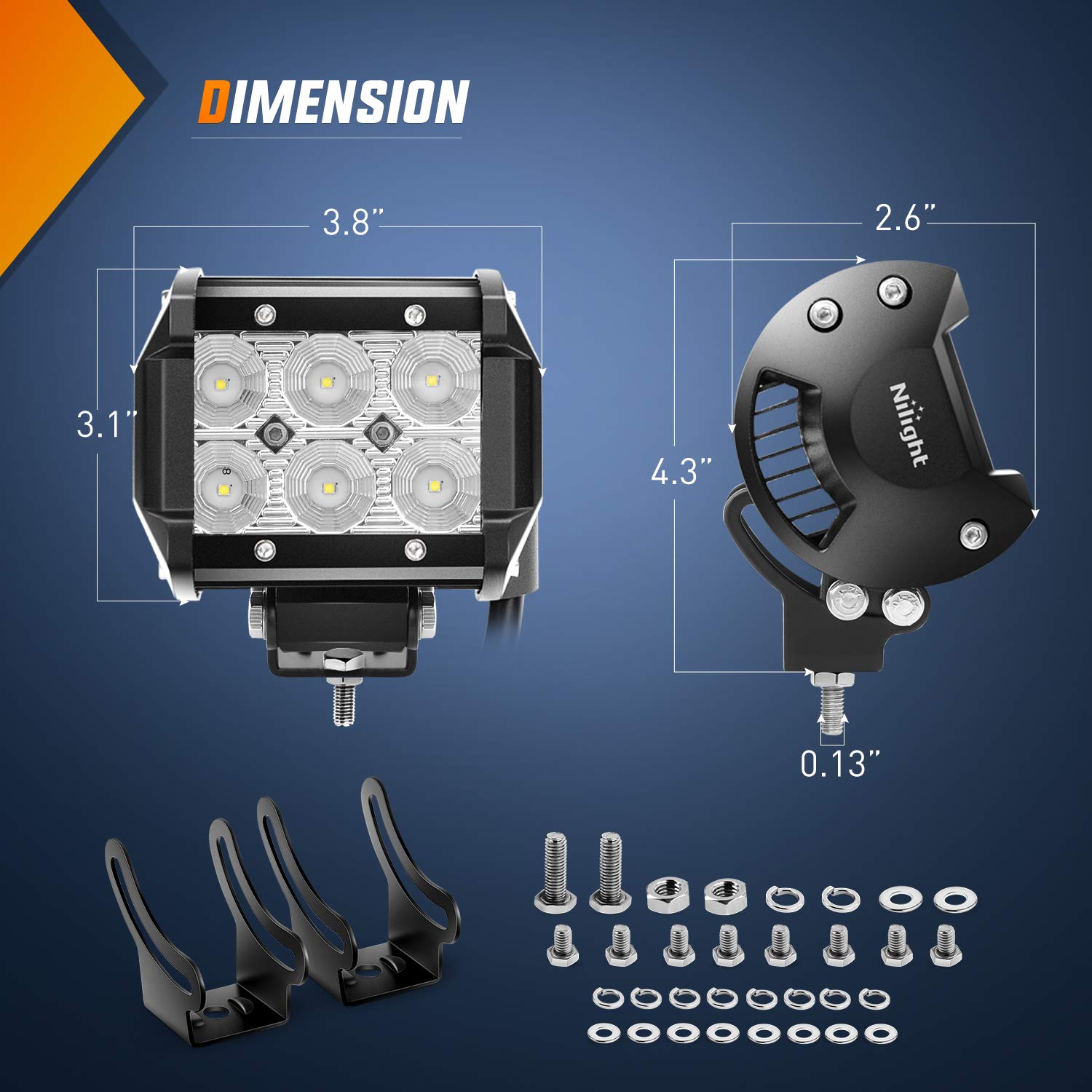 Foto 3 pulgar | Barra De Iluminación Led Pods Nilight De 18 W, 1260 Lm, Para Vehículos, 4 Unidades - Venta Internacional.