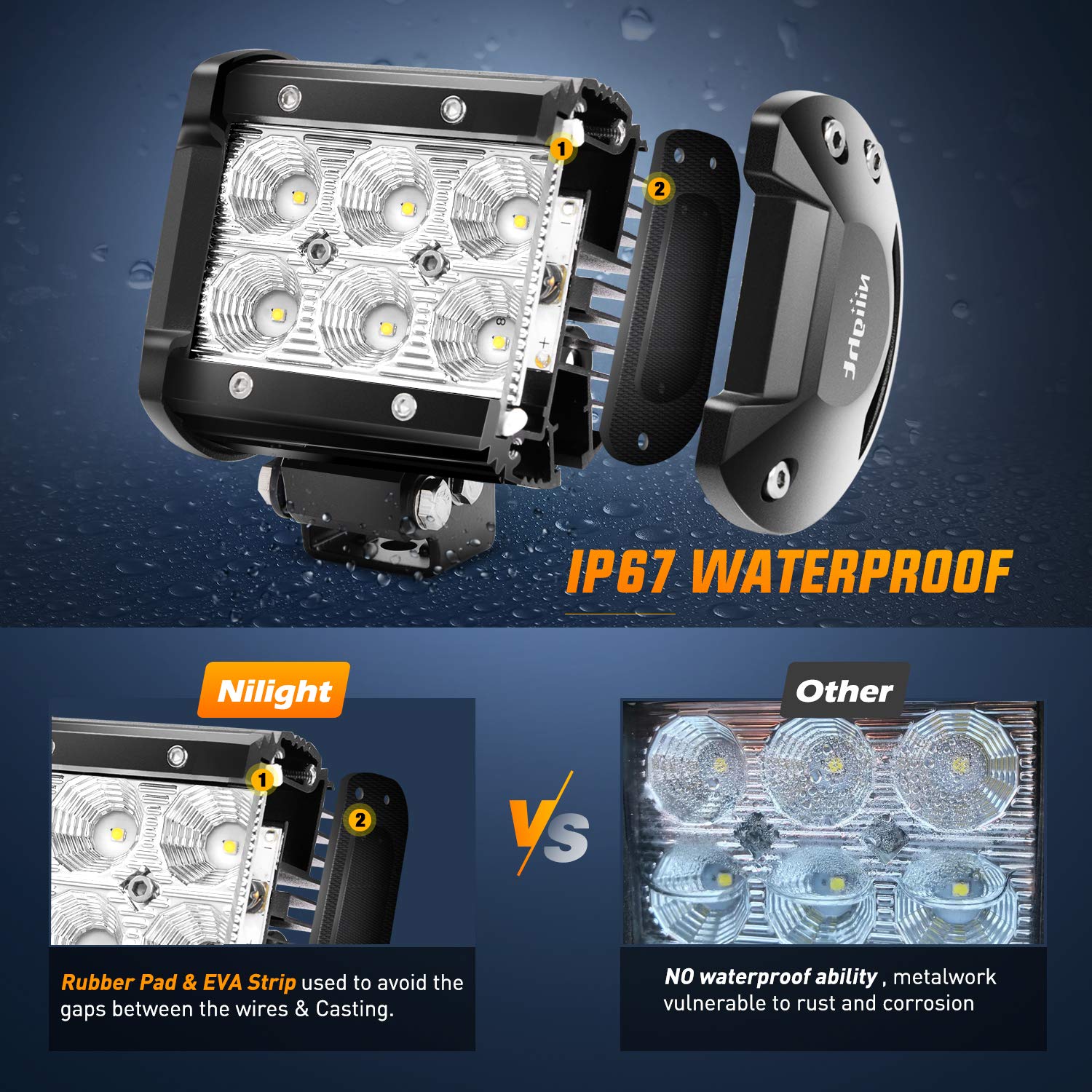 Foto 5 pulgar | Barra De Iluminación Led Pods Nilight De 18 W, 1260 Lm, Para Vehículos, 4 Unidades - Venta Internacional.