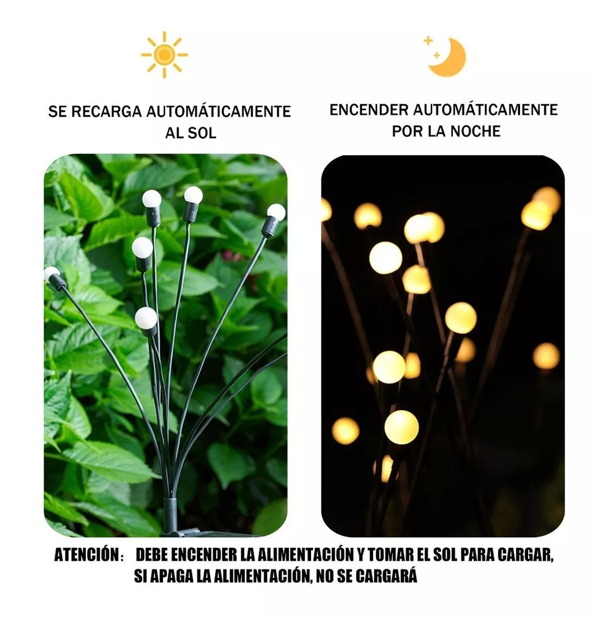Foto 5 pulgar | Luces Led Solares Luciérnaga Para Jardín Exteriores 2 Baras Con 16 Focos