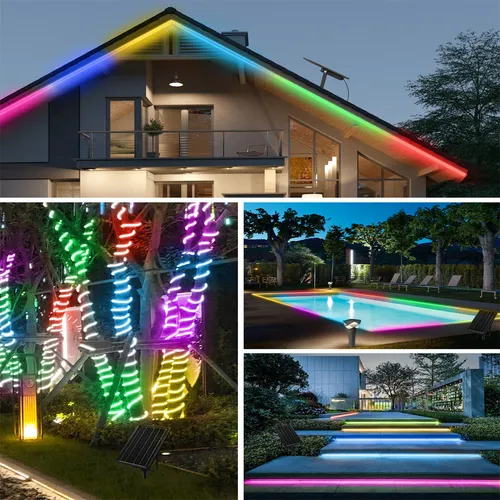 Foto 3 pulgar | Tiras Led Solar Exterior 20m Rgb 200w Ip65 Impermeable