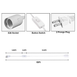 Foto 6 | Cable De Lámpara Colgante Con Forma De Farol De Extensión, 4,5 M, Simple Del - Venta Internacional.