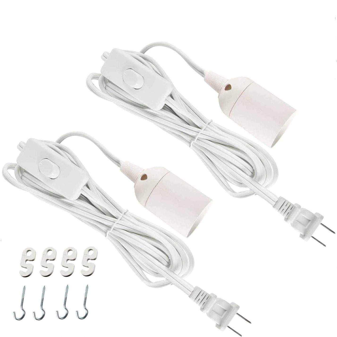 Cable De Lámpara Colgante Con Forma De Farol Colgante De Extensión, 6,10 M, 2 Unidades, Color Blanco - Venta Intern