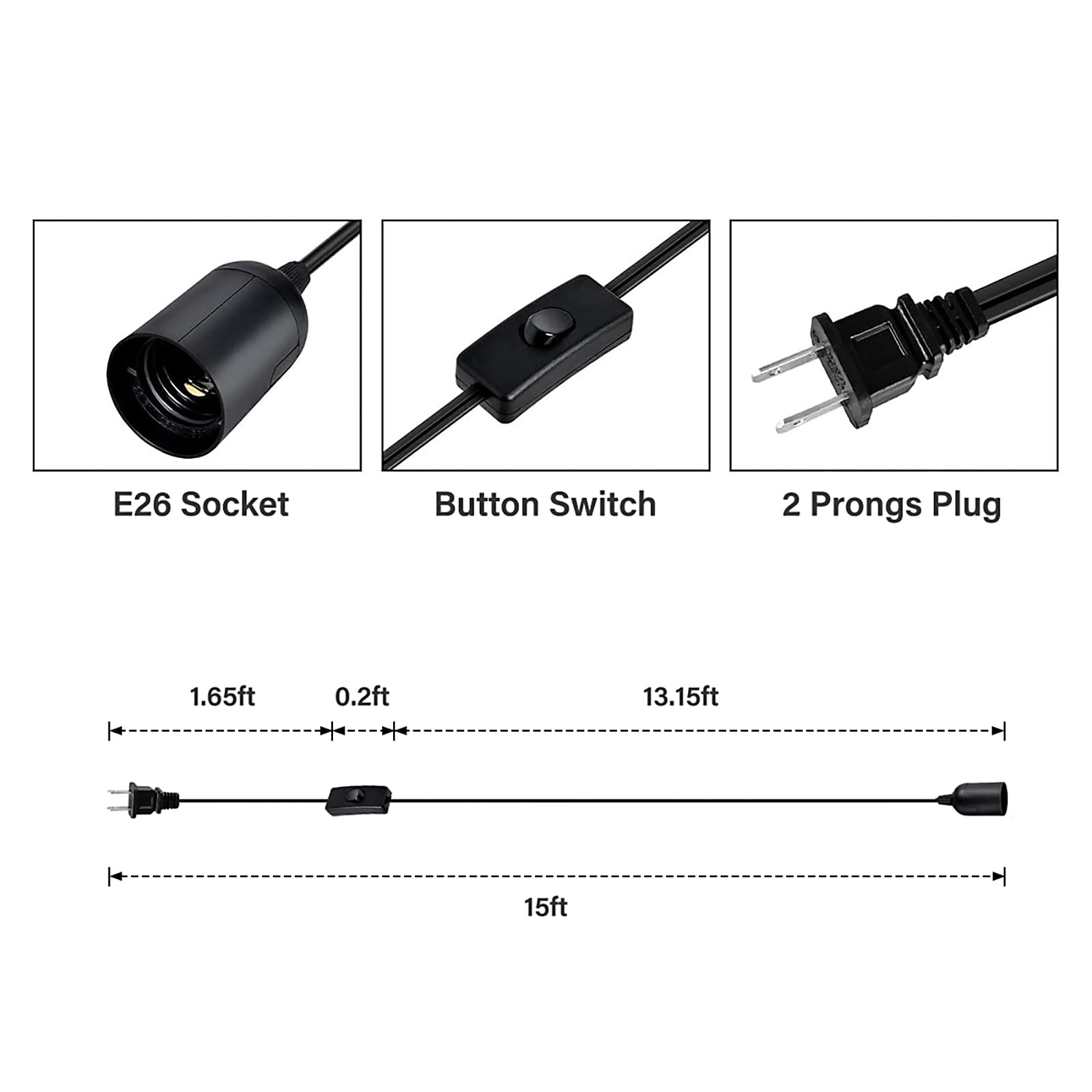 Foto 3 pulgar | Cable De Lámpara Colgante Con Forma De Linterna Colgante De 15 Pies, Paquete De 2 - Venta Internacional.