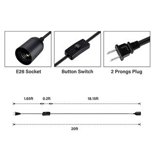 Foto 4 | Cable De Lámpara Colgante Con Forma De Farol De Extensión, 4,5 M, Simple Deluxe - Venta Internacional.