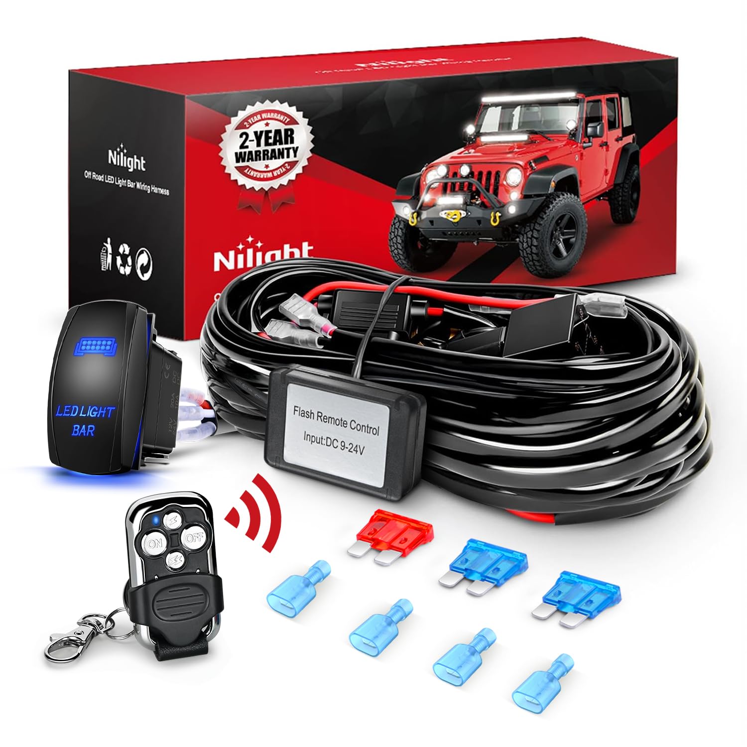 Arnés De Cableado Nilight Remote Para Barra De Luz Led De 12 V 15 A - Venta Internacional.