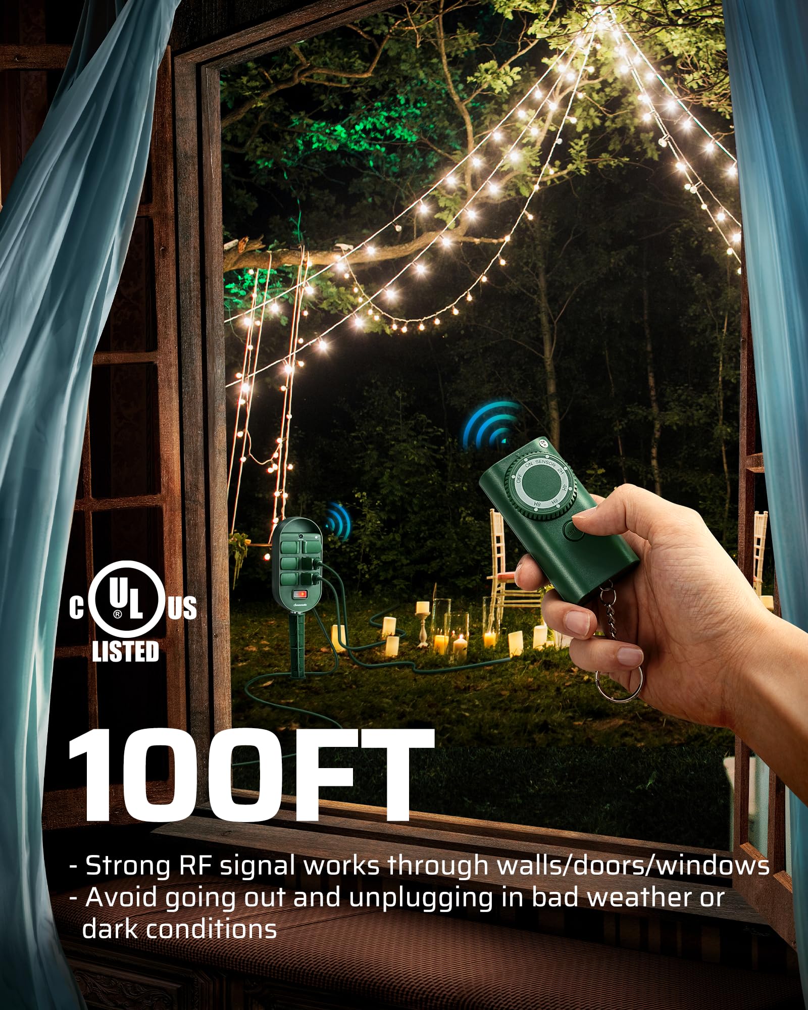 Foto 4 | Temporizador Power Stake Para Exteriores Dewenwils Con Rango De Control De 100 Pies - Venta Internacional.
