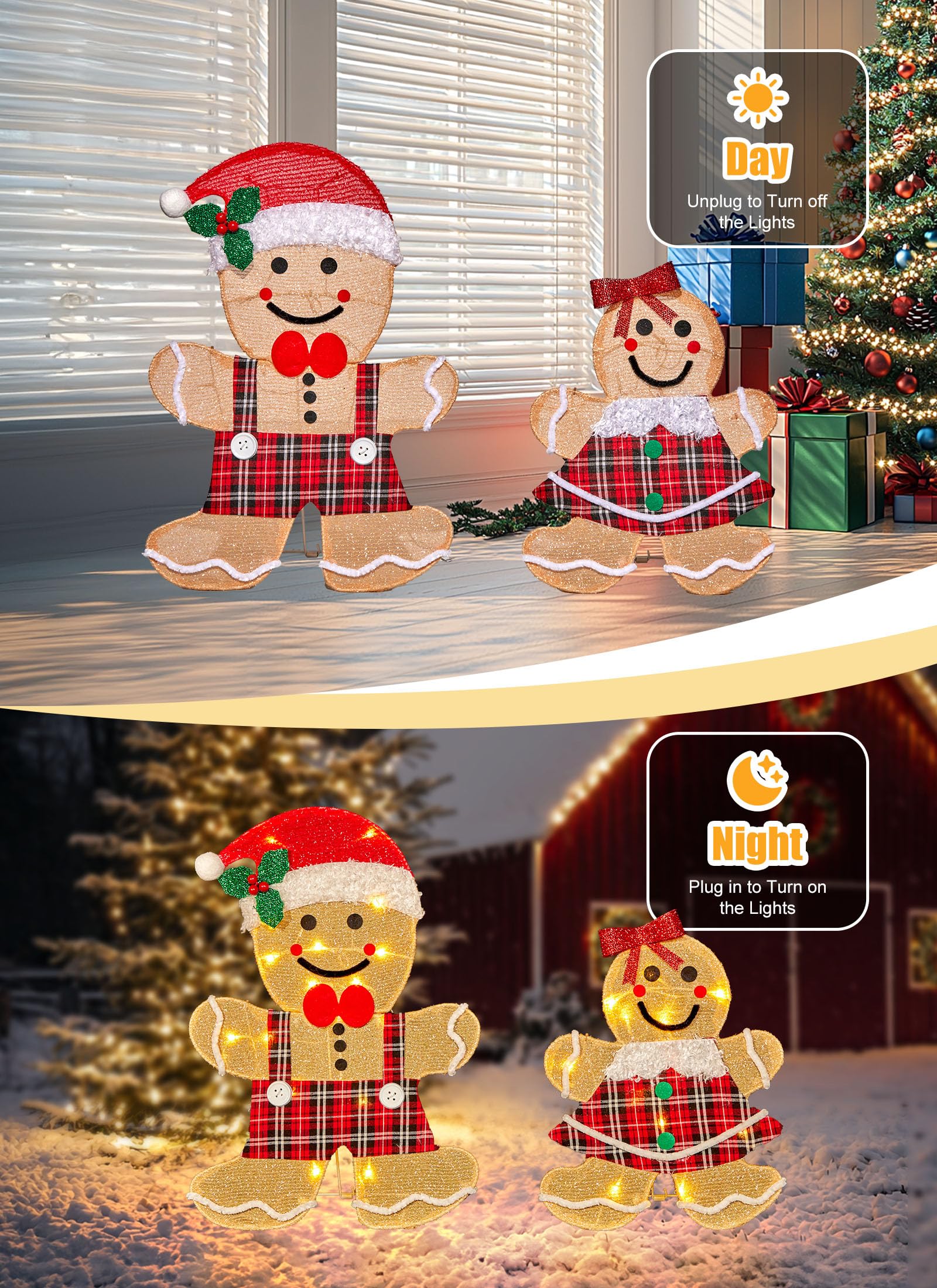 Foto 4 pulgar | Decoraciones Navideñas Para Exteriores Brightown 2d Gingerbread Man - Venta Internacional.