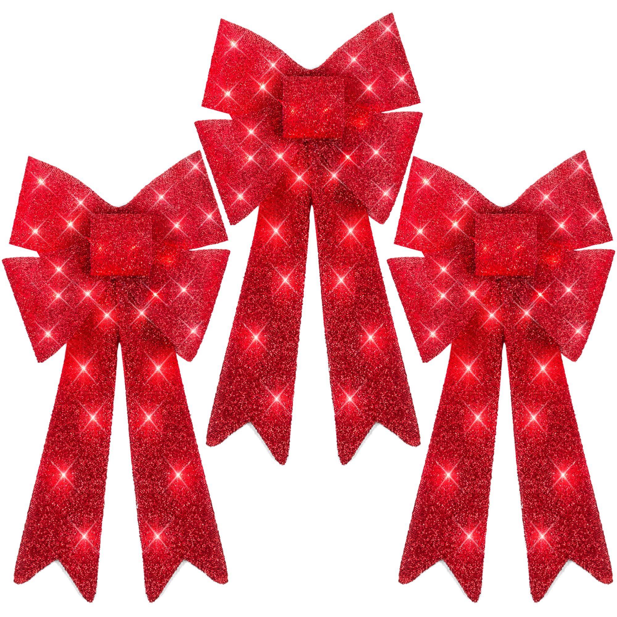 Set De Decoración De Lazos Navideños Best Choice Products Con 30 Led - Venta Internacional.