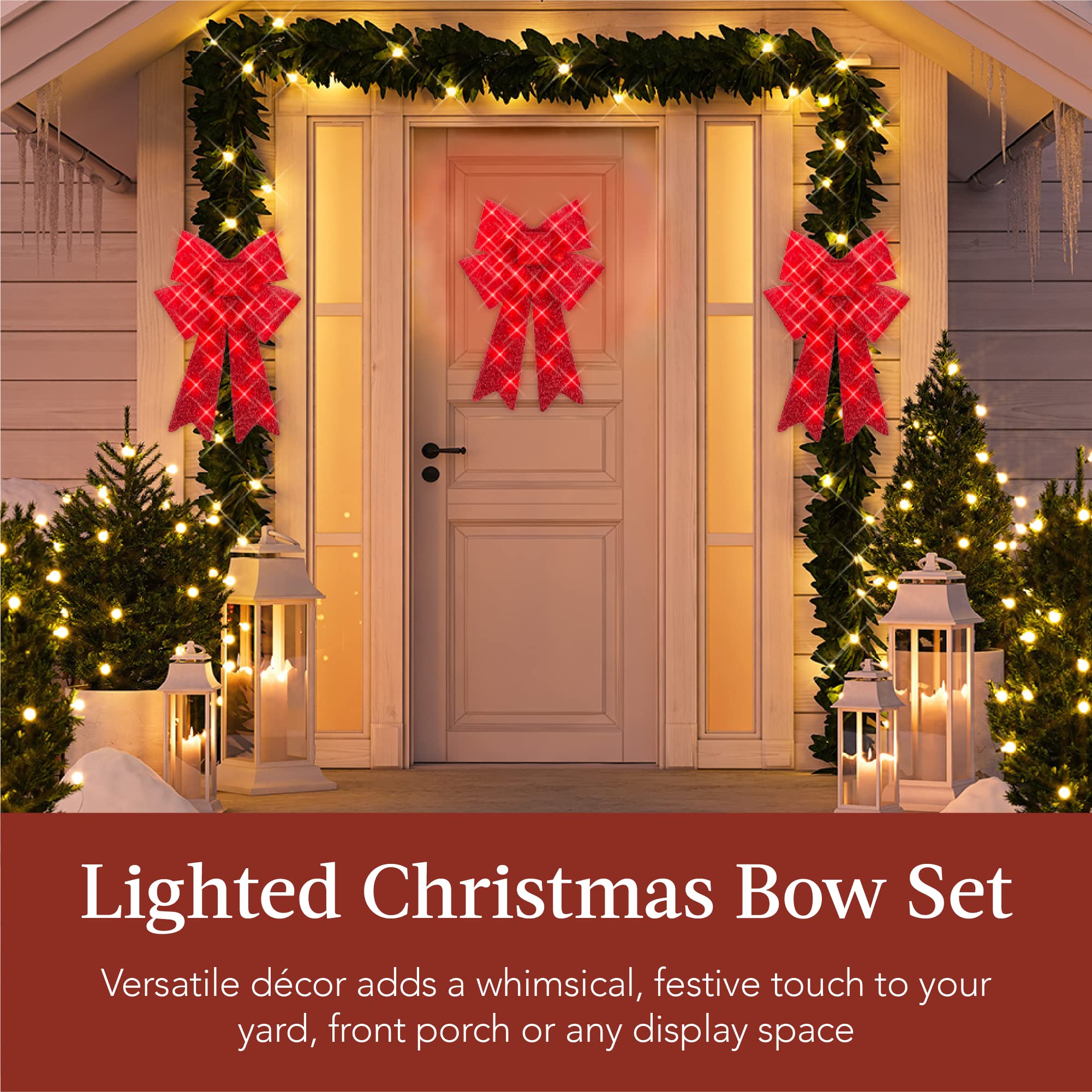 Foto 3 pulgar | Set De Decoración De Lazos Navideños Best Choice Products Con 30 Led - Venta Internacional.