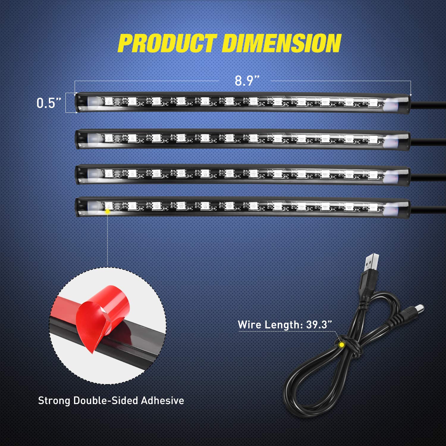 Foto 3 pulgar | Lámpara Para Coche Nilight, 48 Led Dc, 5 V, Multicolor, Con Mando A Distancia - Venta Internacional.