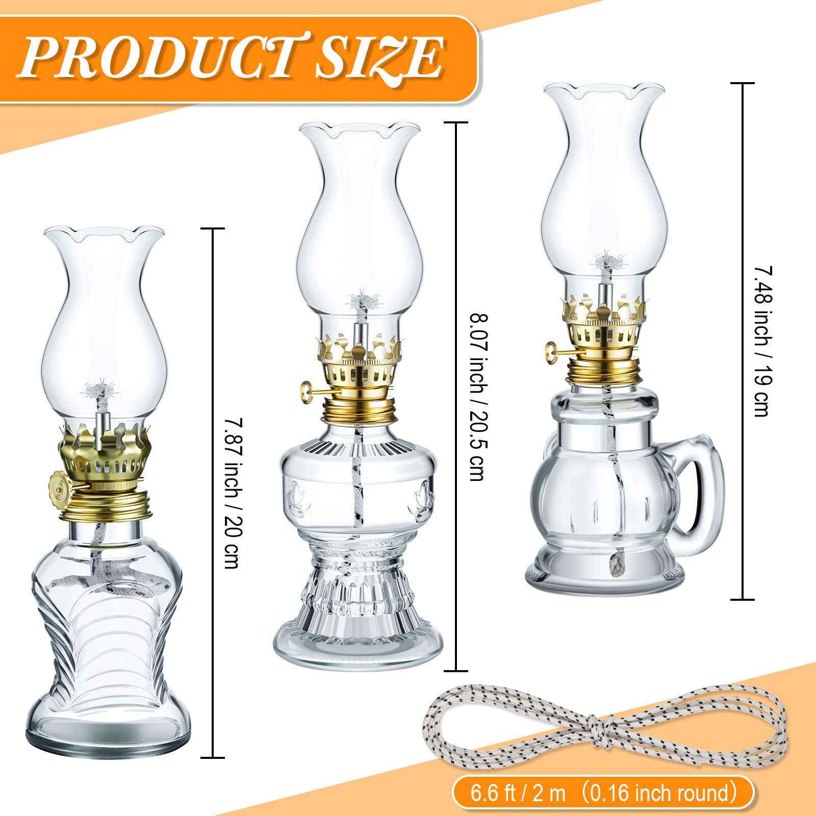 Foto 4 pulgar | Oil Lamp Yexiya, Lámpara Vintage De Queroseno De Vidrio, Juego De 12 - Venta Internacional.