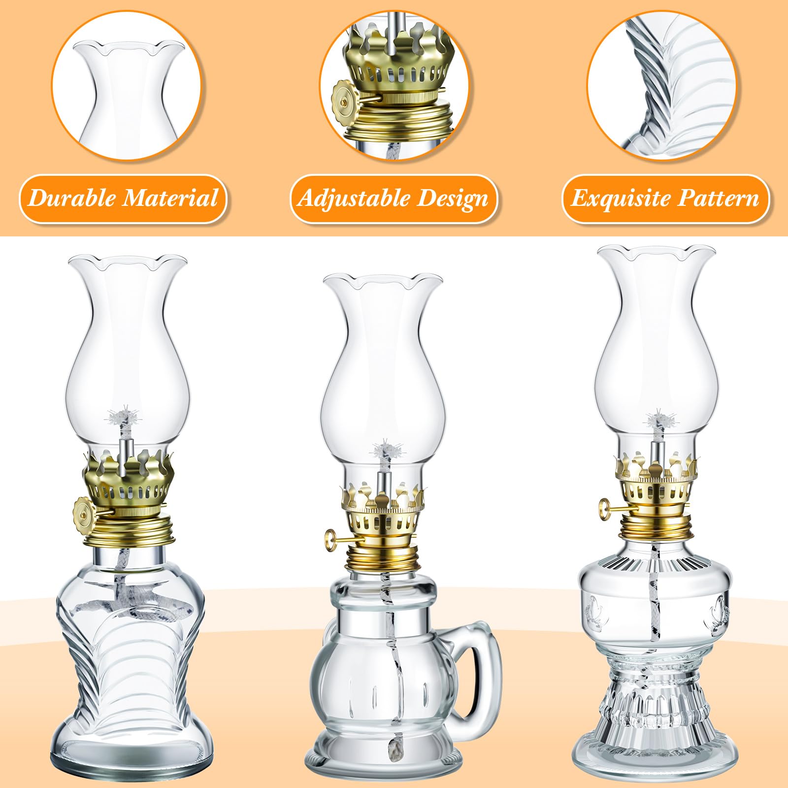 Foto 6 pulgar | Oil Lamp Yexiya, Lámpara Vintage De Queroseno De Vidrio, Juego De 12 - Venta Internacional.