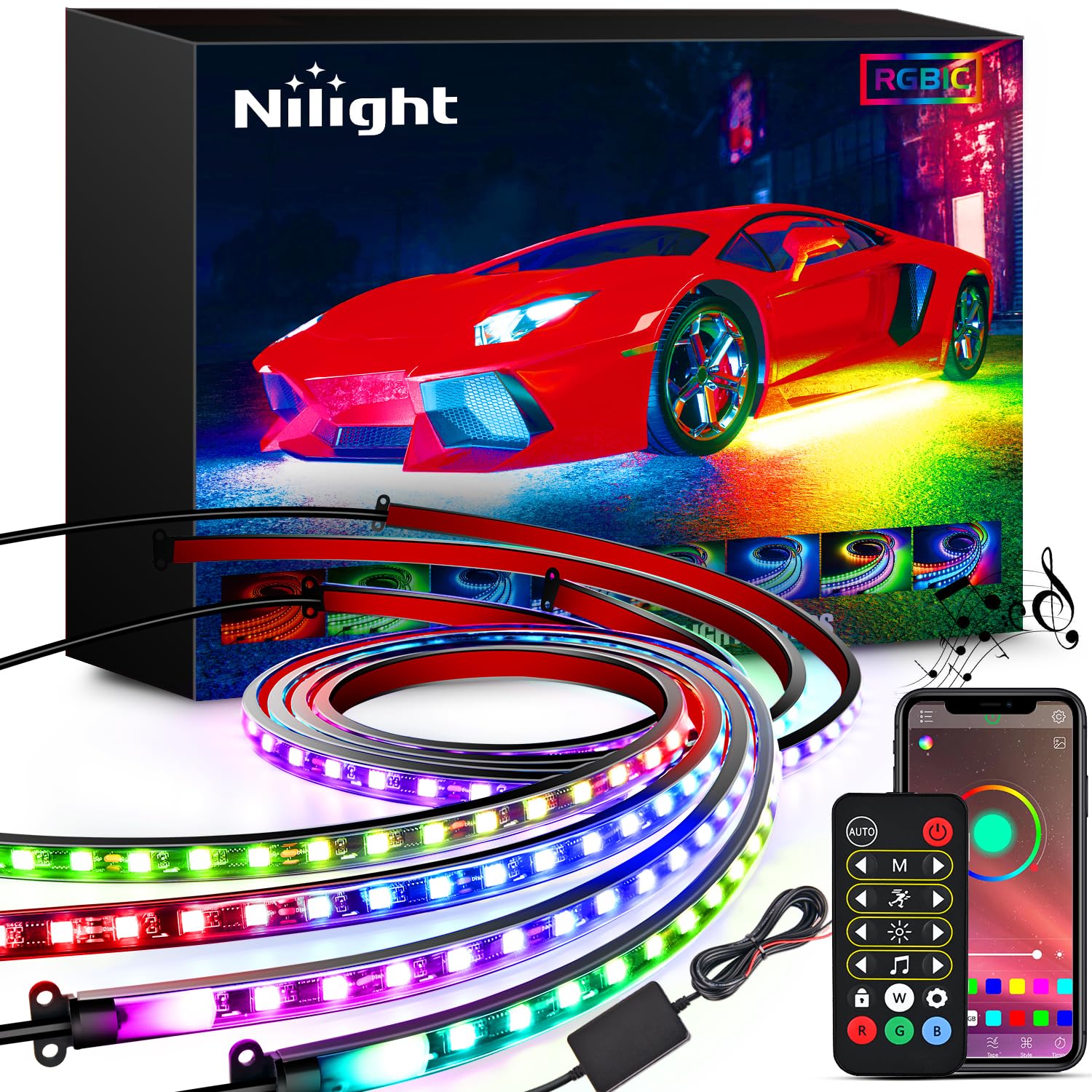 Foto 2 pulgar | Tiras De Luces Decorativas De Neón Para Coche Underglow, 256 Led, Nilight - Venta Internacional.