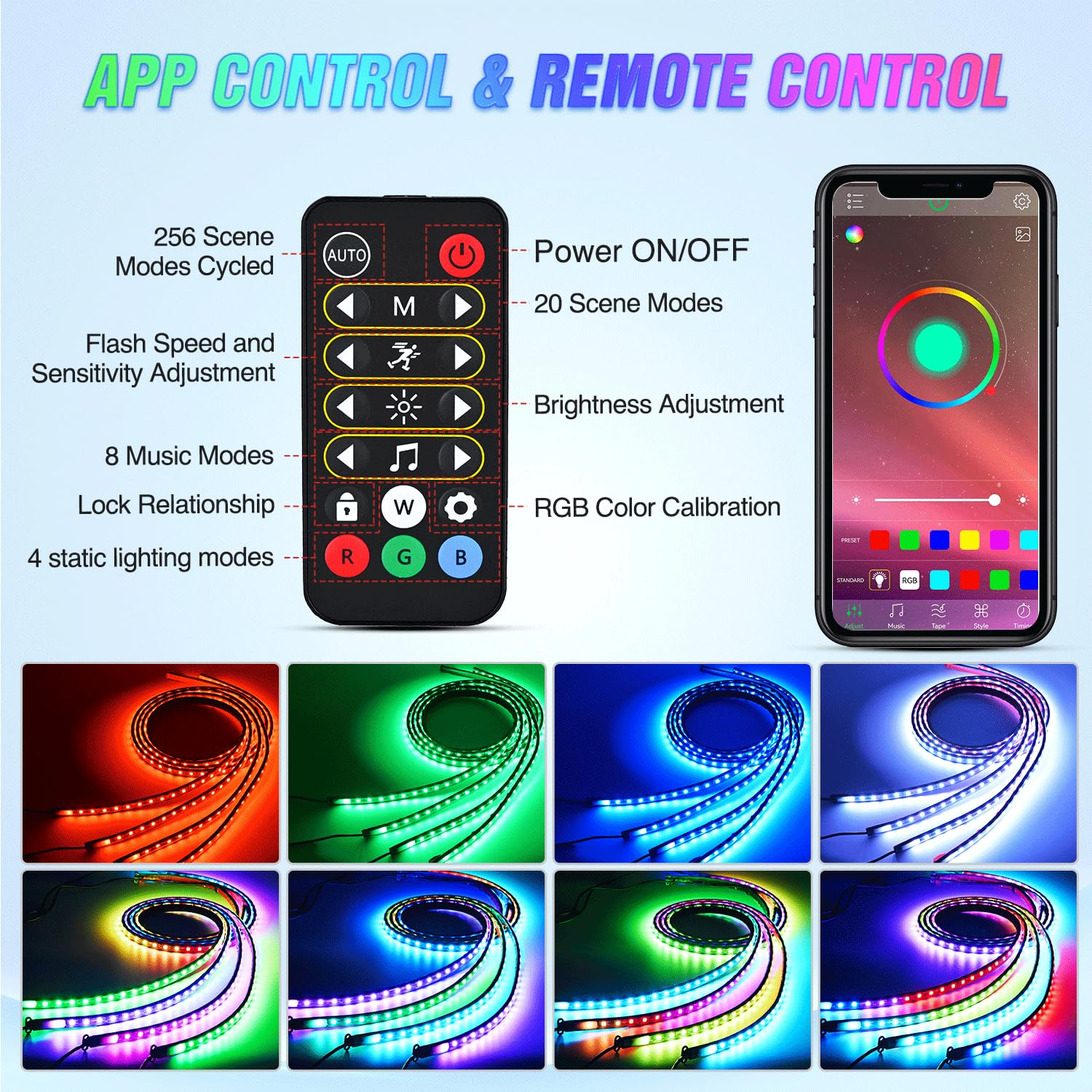 Foto 4 pulgar | Tiras De Luces Decorativas De Neón Para Coche Underglow, 256 Led, Nilight - Venta Internacional.