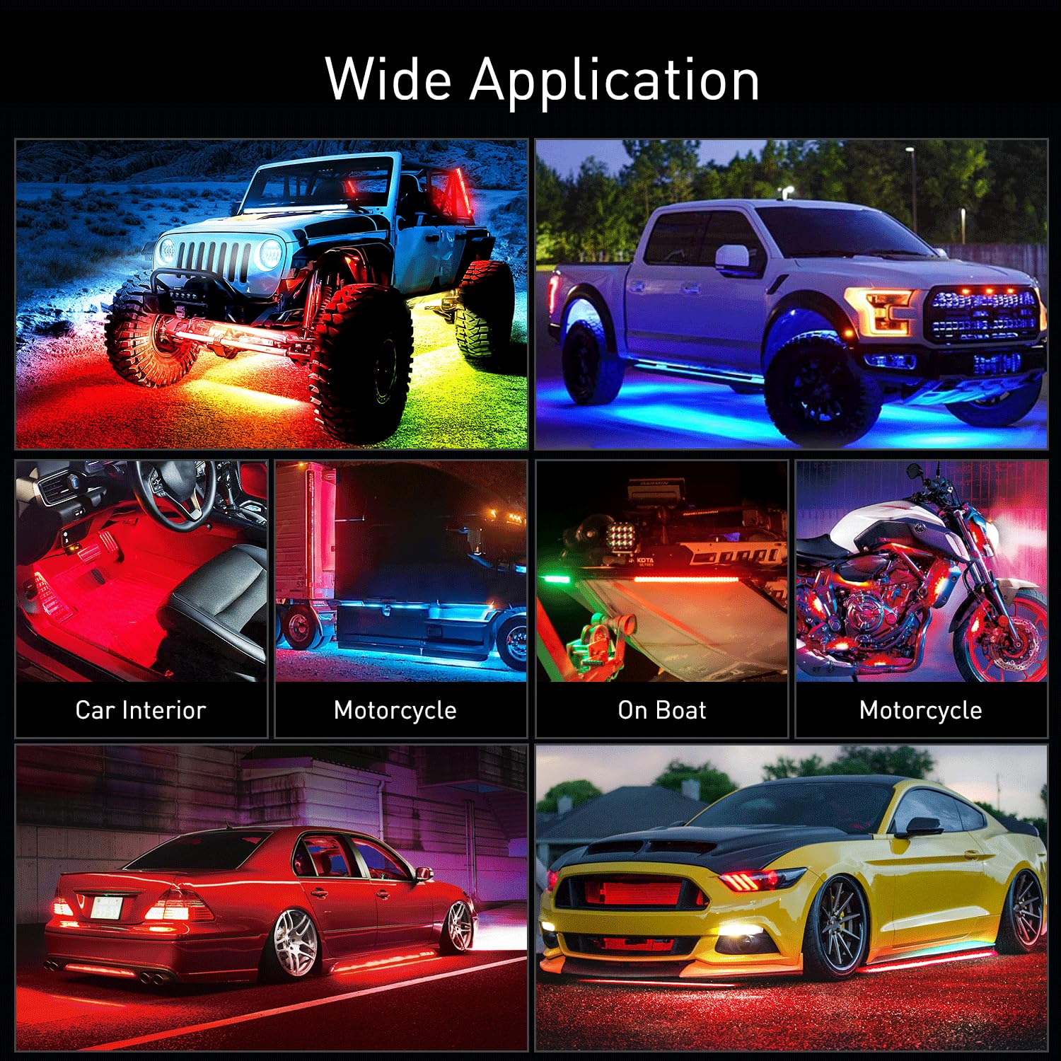 Foto 4 | Tiras De Luces Decorativas De Neón Para Coche Underglow, 256 Led, Nilight - Venta Internacional.