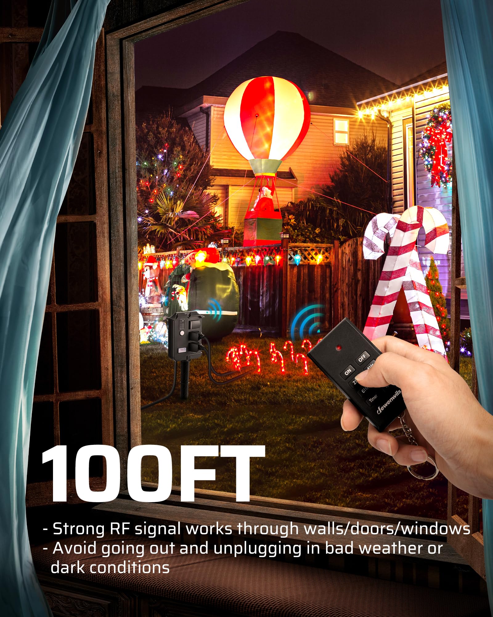 Foto 4 pulgar | Temporizador Power Stake Para Exteriores Dewenwils, Resistente Al Agua, 100 Pies - Venta Internacional.