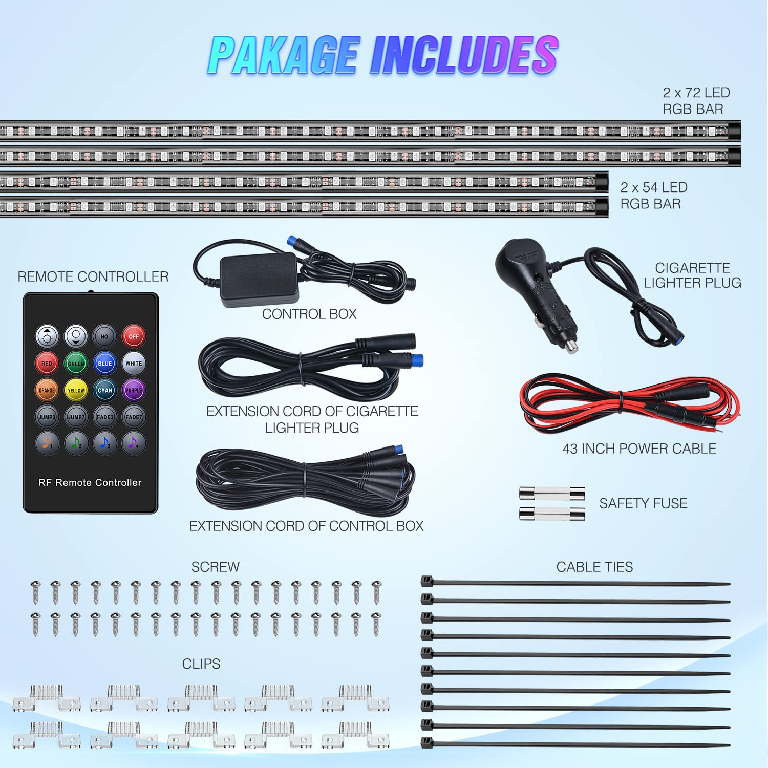 Foto 3 pulgar | Tiras Decorativas De Neón Para Coche Underglow Nilight, 252 Led Rgb - Venta Internacional.