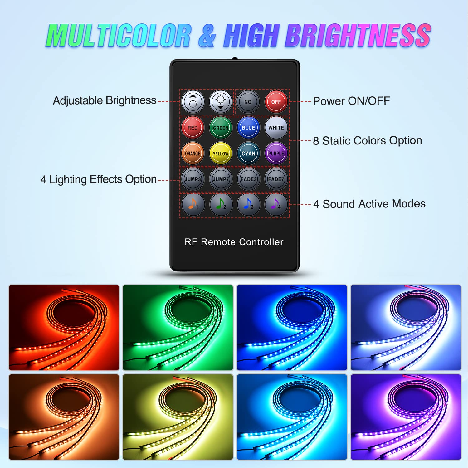 Foto 4 pulgar | Tiras Decorativas De Neón Para Coche Underglow Nilight, 252 Led Rgb - Venta Internacional.