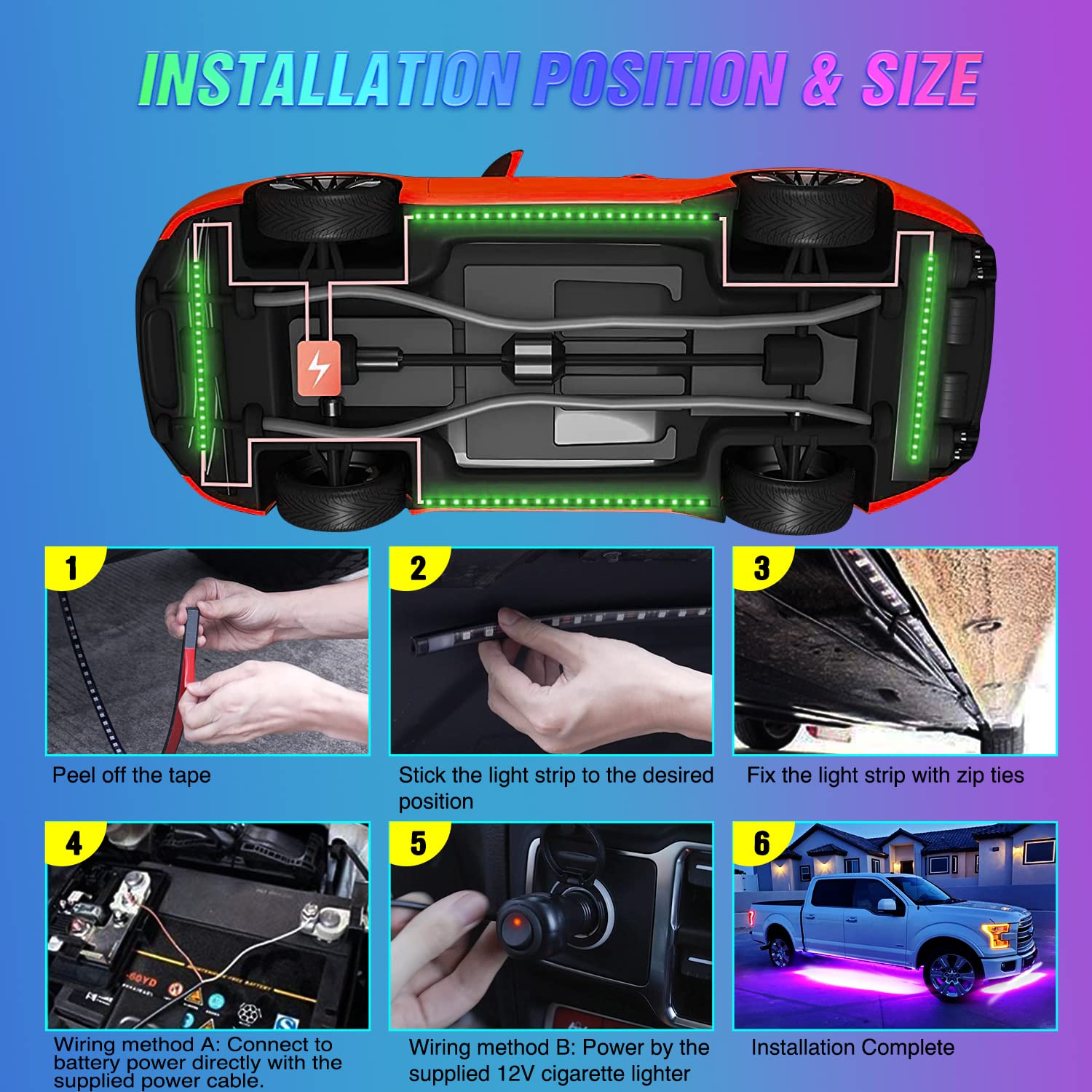 Foto 5 pulgar | Tiras Decorativas De Neón Para Coche Underglow Nilight, 252 Led Rgb - Venta Internacional.