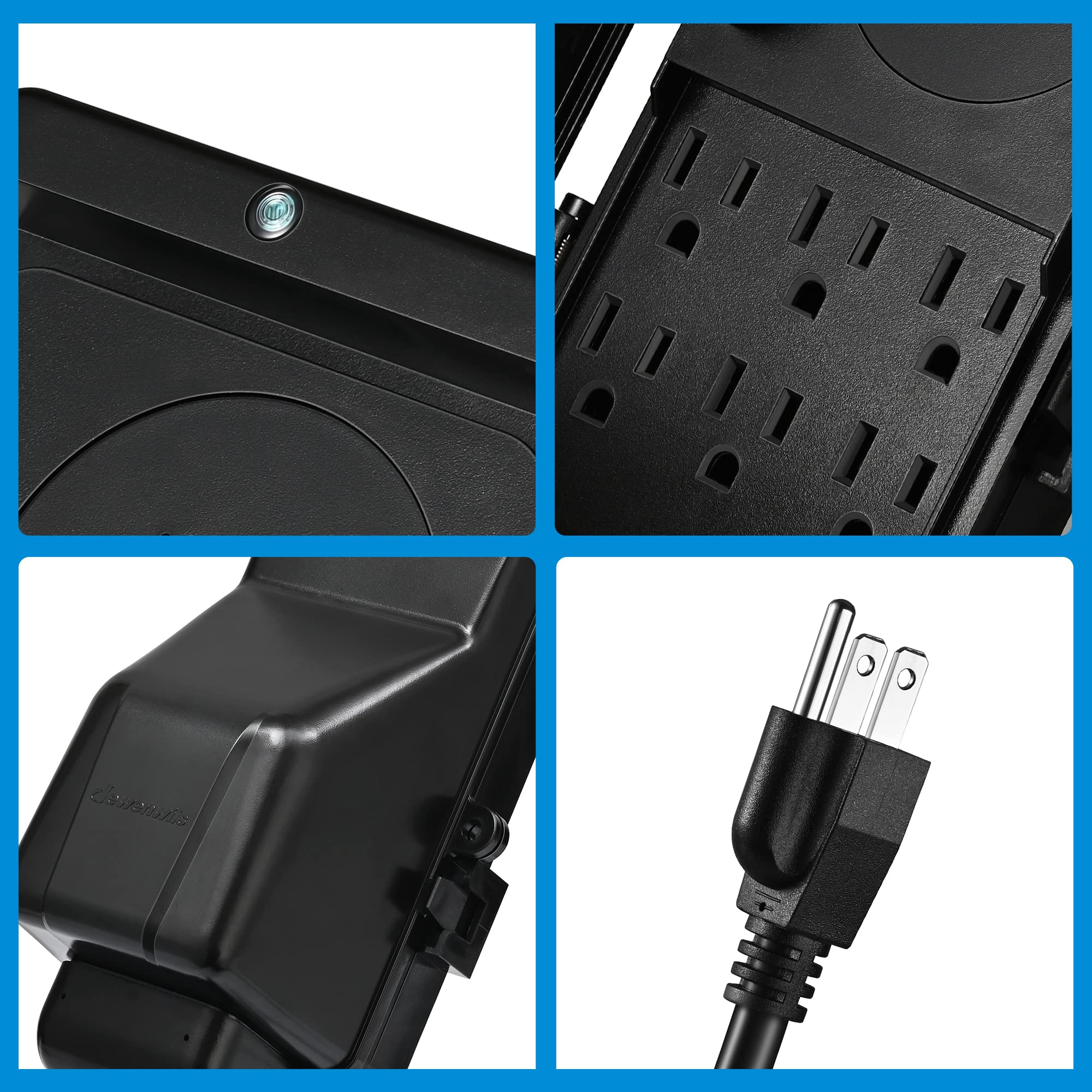 Foto 7 pulgar | Regleta Eléctrica Exterior Dewenwils Dusk To Dawn 15a/1875w - Venta Internacional.