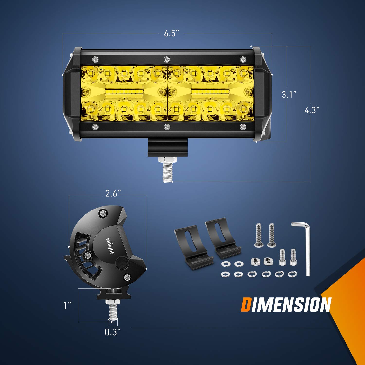 Foto 3 pulgar | Combo Led Pods Nilight, 2 Unidades, 16,5 Cm, 120 W, Color Amarillo - Venta Internacional.