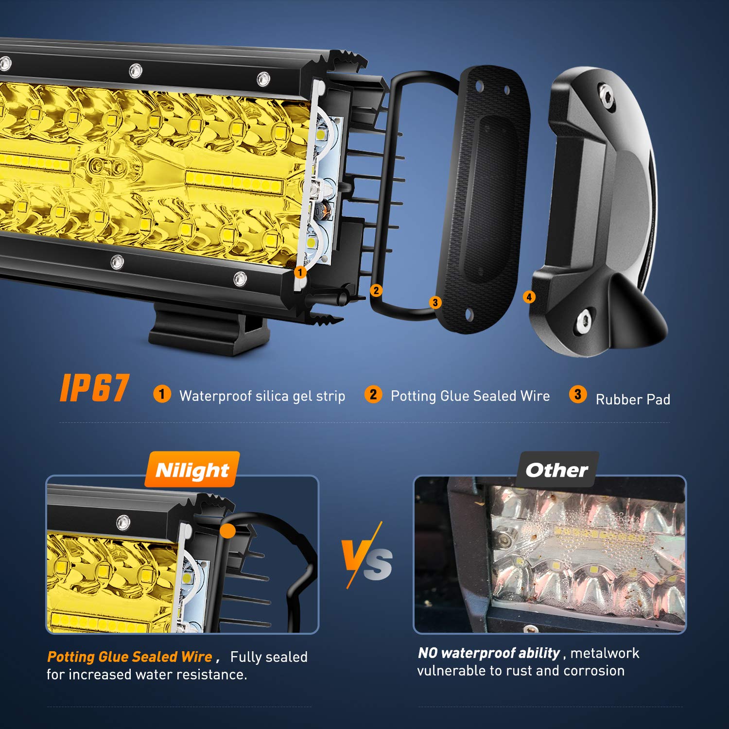 Foto 5 pulgar | Combo Led Pods Nilight, 2 Unidades, 16,5 Cm, 120 W, Color Amarillo - Venta Internacional.