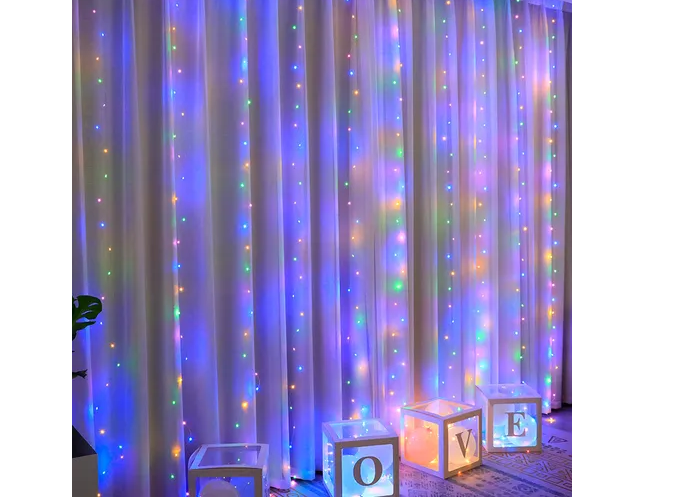 Luces Decorativas Xtellar 3x3m Cortina De 300 Led, Recargables Por Usb