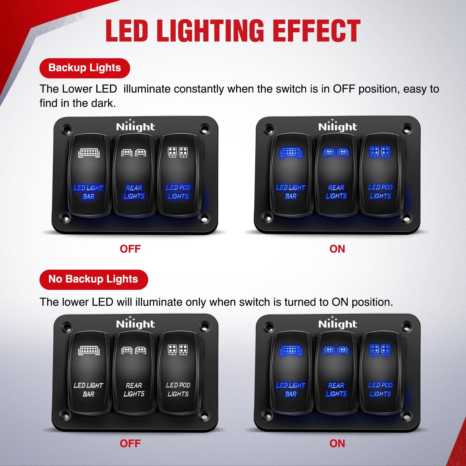 Foto 6 | Kit De Arnés De Cableado Nilight, Barra De Luz Led De 16 Awg, 12 V, 3 Bandas - Venta Internacional.