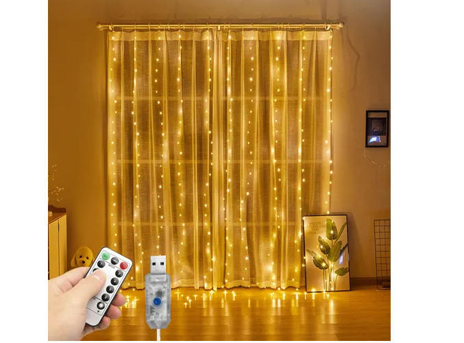 Exclusivas Cortinas De Luces Led Xtellar - 8 Modos Únicos - Control Remoto Temporizador - 300 Leds En Configuración 3x
