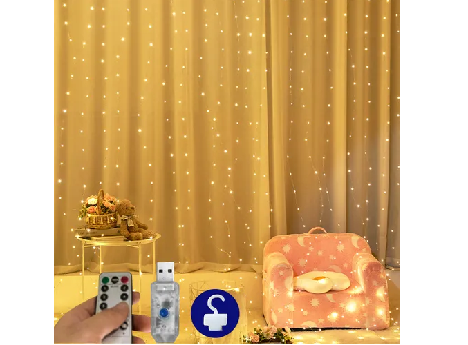 Foto 4 pulgar | Exclusivas Cortinas De Luces Led Xtellar - 8 Modos Únicos - Control Remoto Temporizador - 300 Leds En Configuración 3x