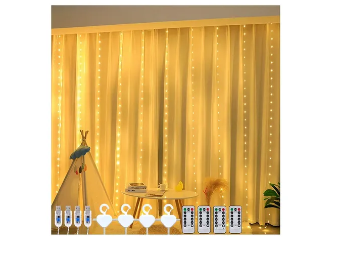 Foto 2 pulgar | Xtellar Cortina De Luces Led 300 Piezas 3*3m, 8 Modos, Usb, Ideal Para Decoración Atractiva Y Encantadora