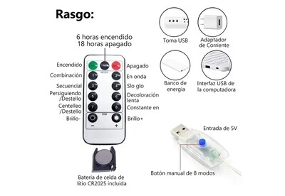 Foto 4 | Xtellar Cortina De Luces Led 300 Piezas 3*3m, 8 Modos, Usb, Ideal Para Decoración Atractiva Y Encantadora