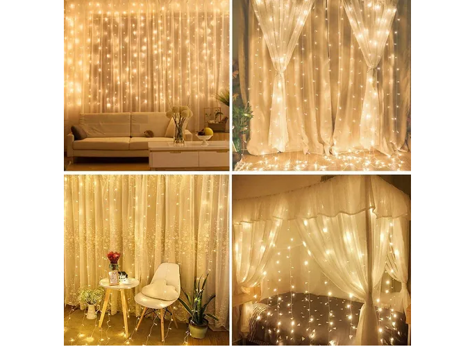 Foto 5 | Xtellar Cortina De Luces Led 300 Piezas 3*3m, 8 Modos, Usb, Ideal Para Decoración Atractiva Y Encantadora