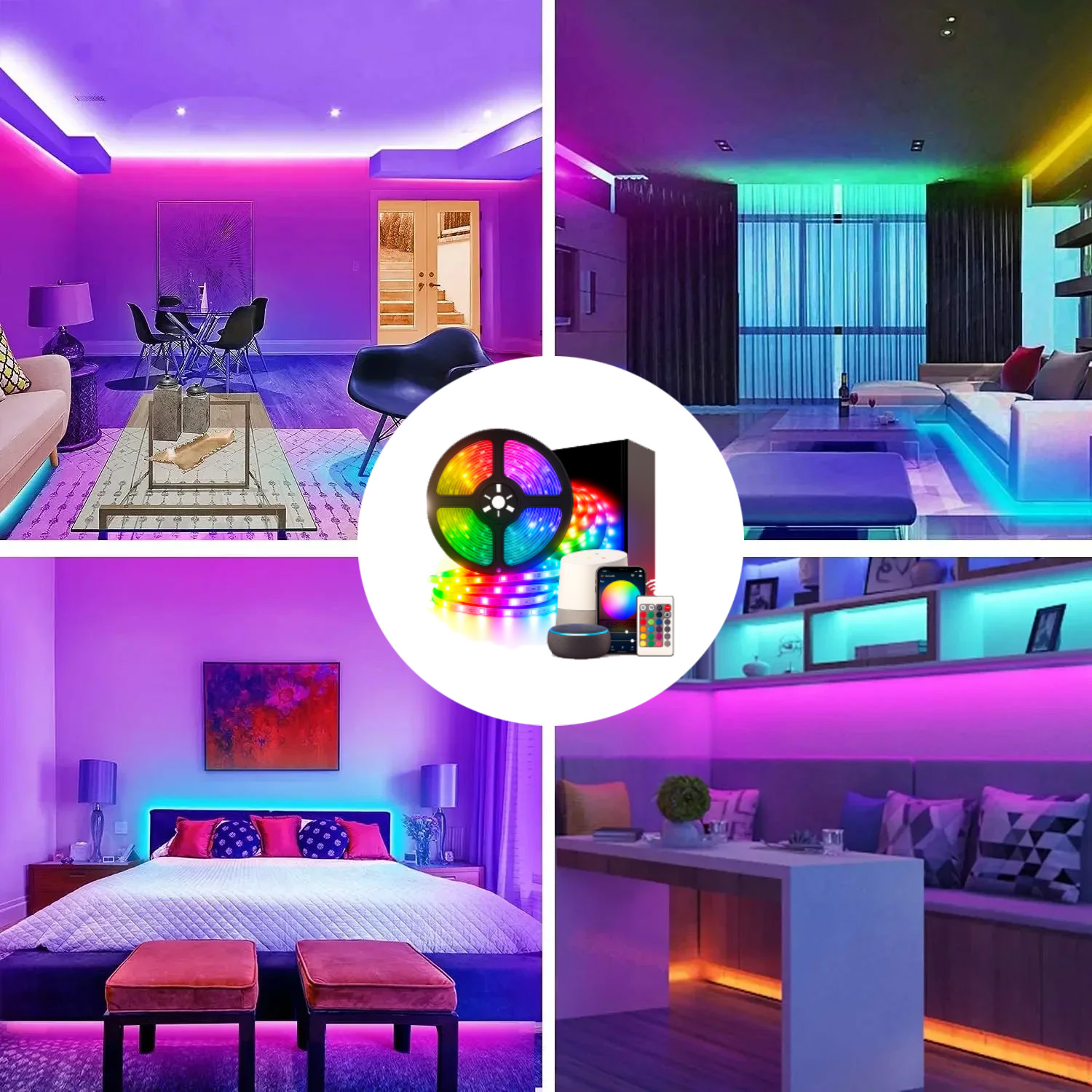 Foto 3 pulgar | Tira Led Wifi 5m Rgb 5050 Control Alexa Audio Rítmico Smart Rgb