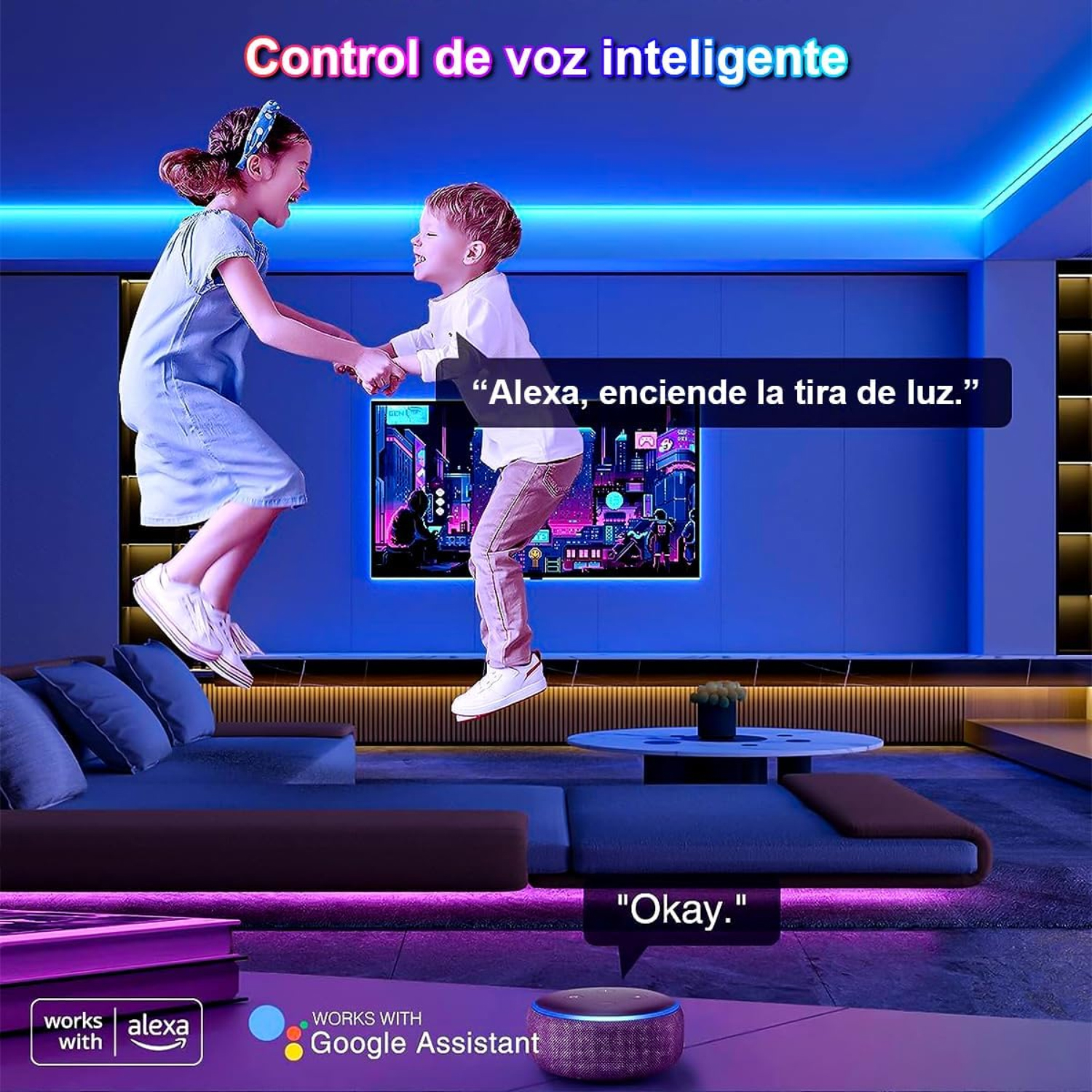 Foto 4 pulgar | Tira Led Wifi 5m Rgb 5050 Control Alexa Audio Rítmico Smart Rgb