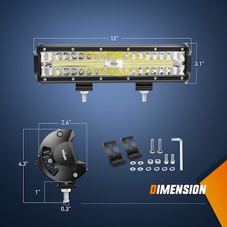 Foto 2 | Juego De Barras De Luz Led Nilight, 12 Cm, 300 W, Triple Hilera, Spot Flood - Venta Internacional.