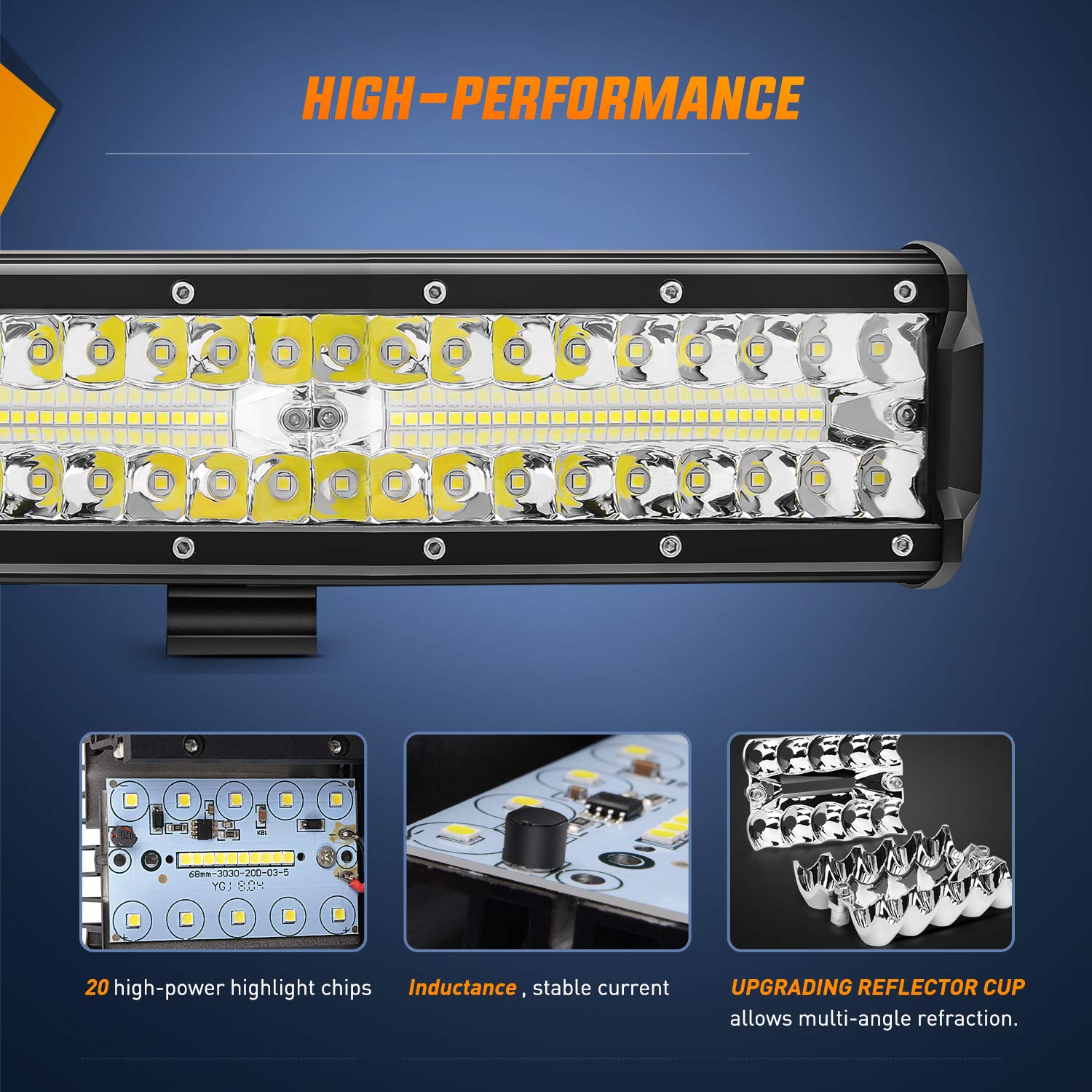 Foto 3 | Barra De Luces Led Nilight De 30 Cm, 300 W, Triple Fila, 3000 Lúmenes, 2 Años - Venta Internacional.