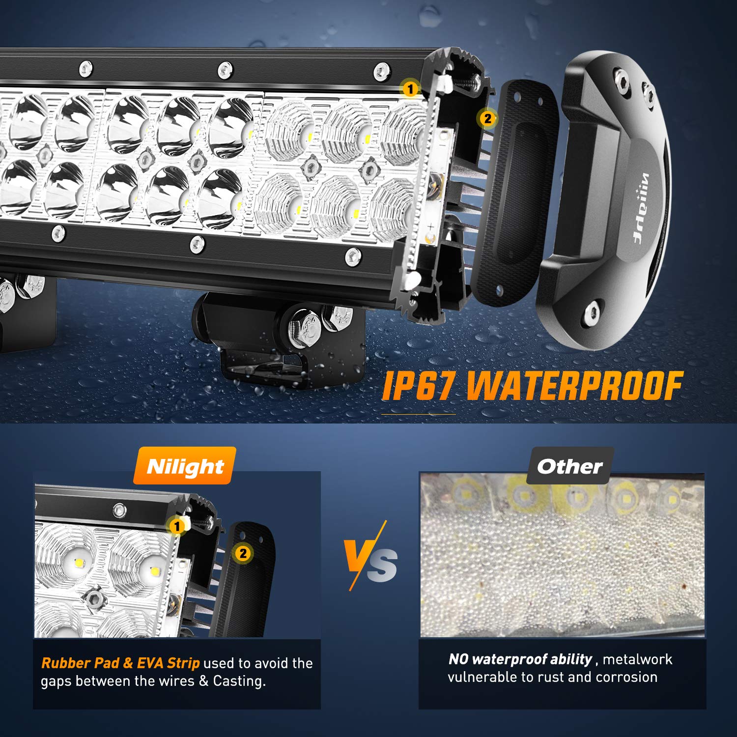 Foto 5 pulgar | Barra De Luces Led Nilight Ni06a-72w, 30 Cm, Spot Flood Combo 12 V - Venta Internacional.