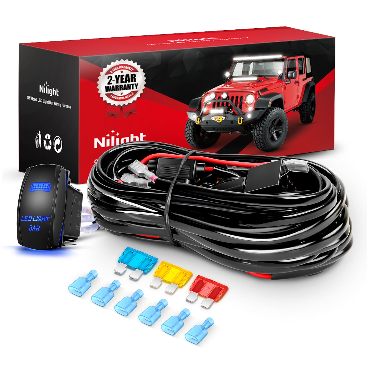Foto 1 | Kit De Arnés De Cableado Nilight, Barra De Luz Led De 14 Awg, 12 V, Todo Terreno - Venta Internacional.