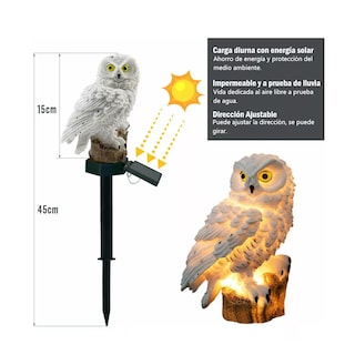 Foto 3 | Lámpara Solar Exterior Led Eo Safe Imports ESI-8729 Multicolor Búho Jardín