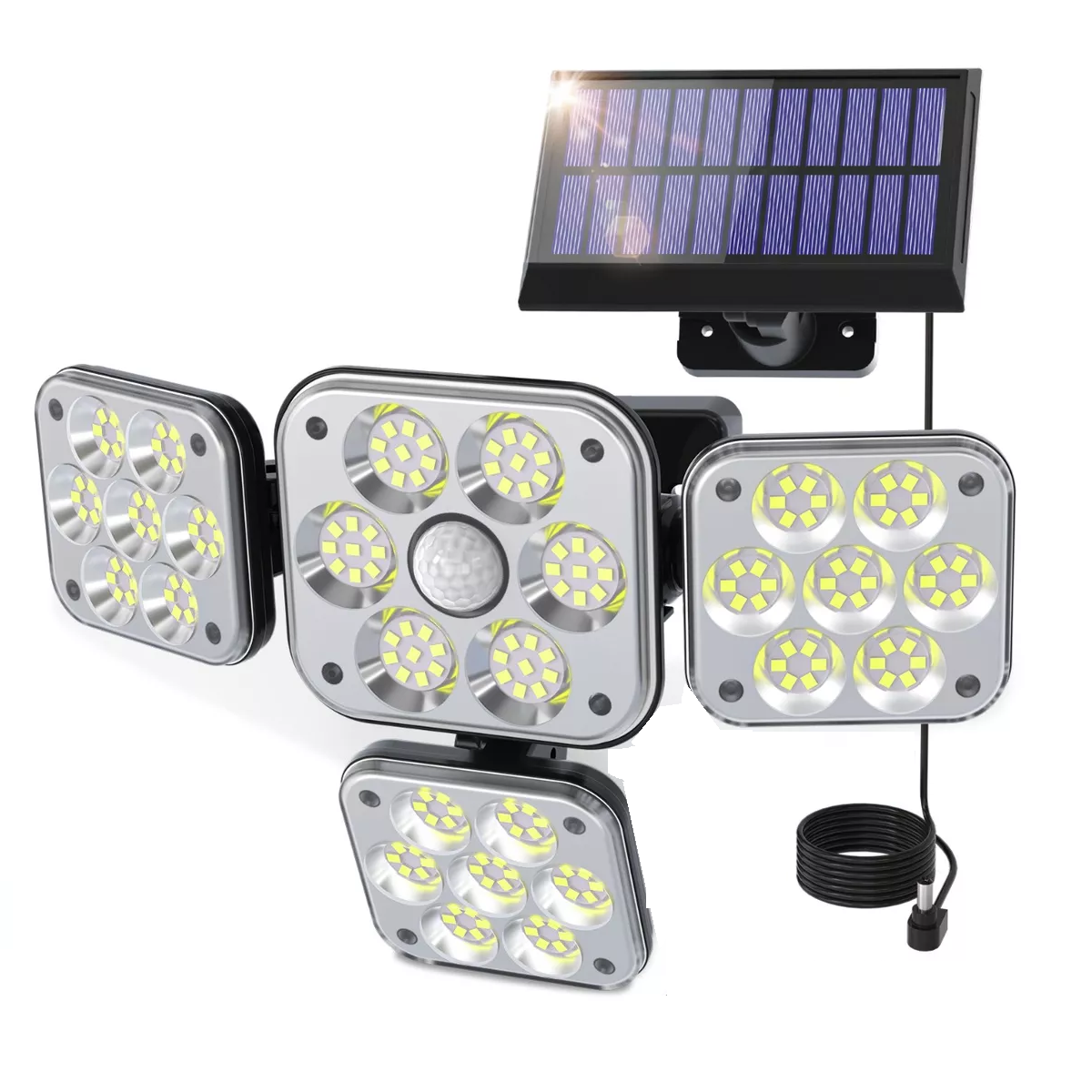 Lámpara de Pared 180 LED Solar de Luz con Sensor Control Eo Safe Imports Esi-9808 Negro