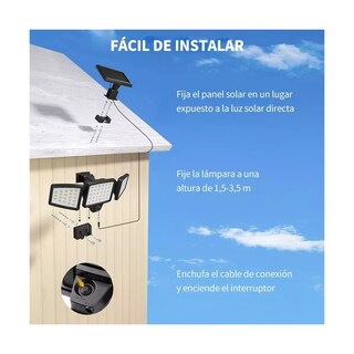 Foto 4 | Lámpara Led Solar Eo Safe Imports Esi10346 Negro para Jardín