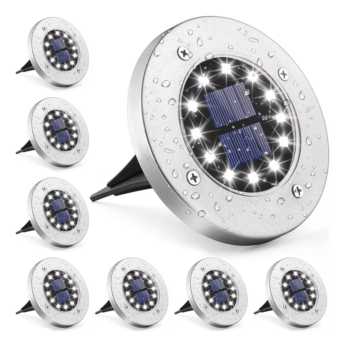 Foto 2 pulgar | Paquete de 8 Luces Solares Led Impermeables para Jardín  Eo Safe Imports Esi-11056 Plata