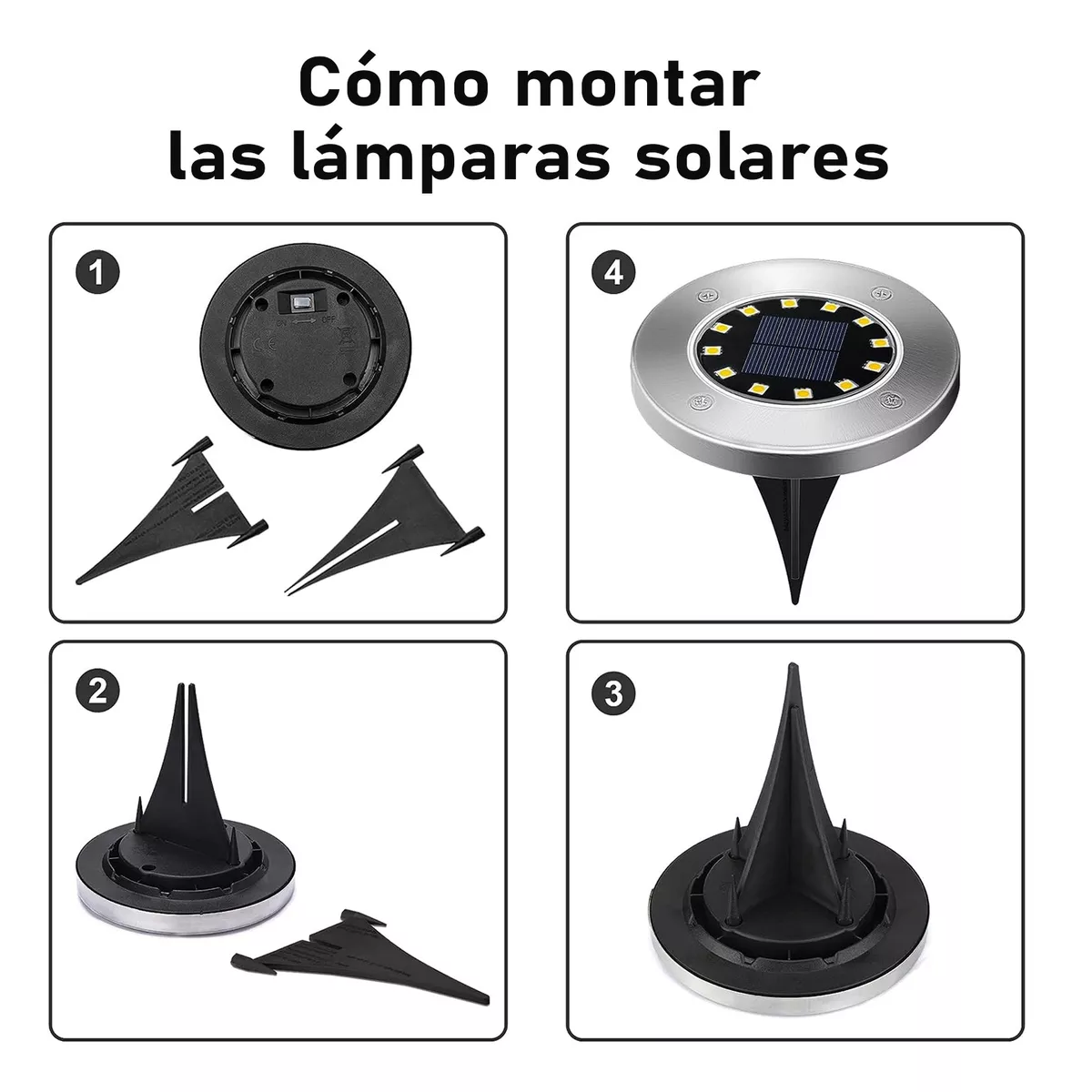 Foto 3 pulgar | Paquete de 8 Luces Solares Led Impermeables para Jardín  Eo Safe Imports Esi-11056 Plata